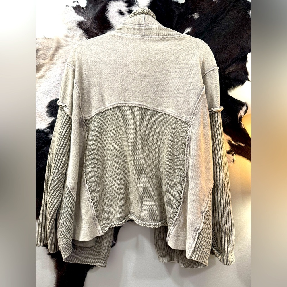 Vintage Washed Cable Knit Cardigan